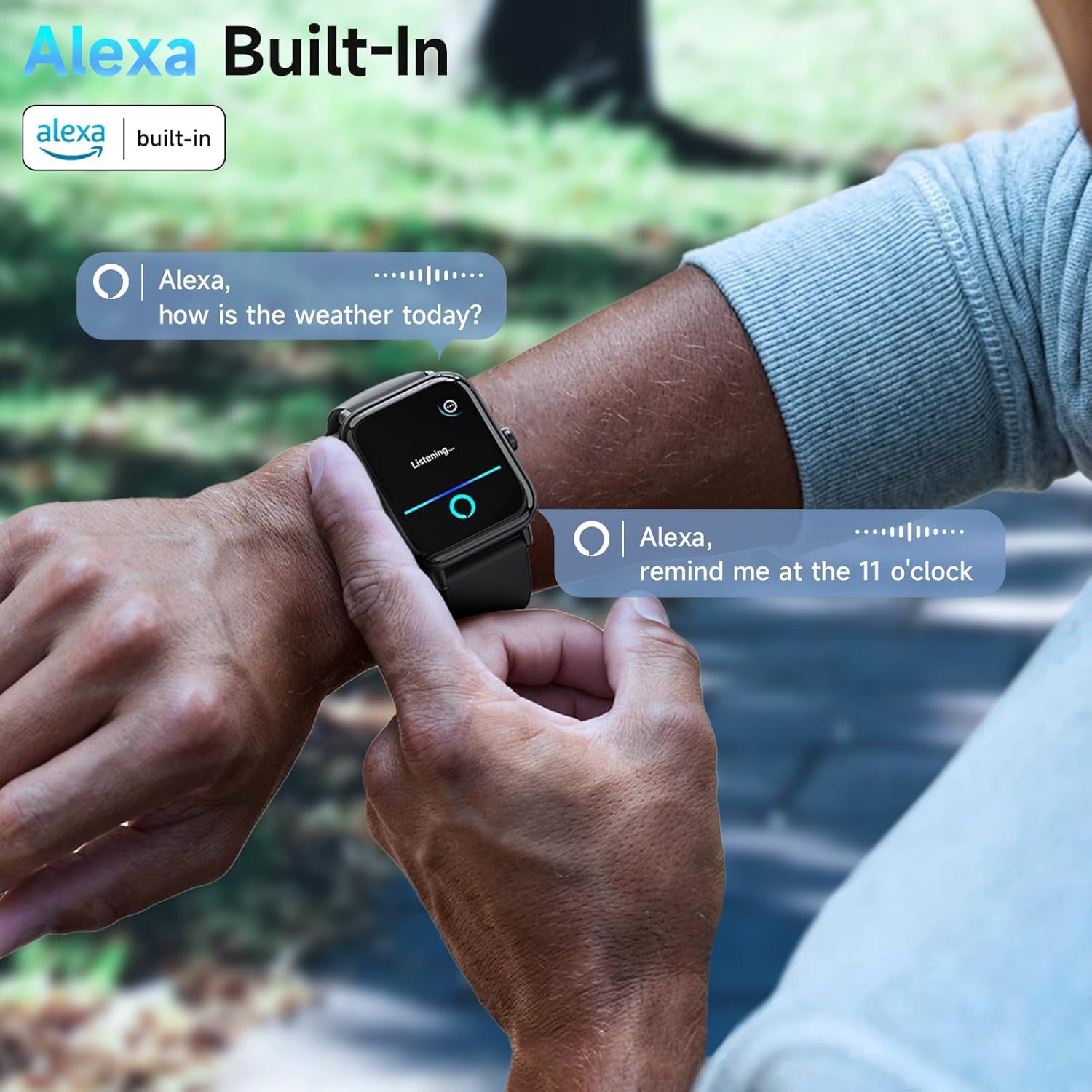 Smart Watches for Men Women Android & iPhone, Alexa Built-in, 1.8" Fitness Tracker with Answer/Make Calls, IP68 Waterproof Fitness Watch,Heart Rate, Sleep, SpO2 Monitor,Pedometer, Black - Image 8