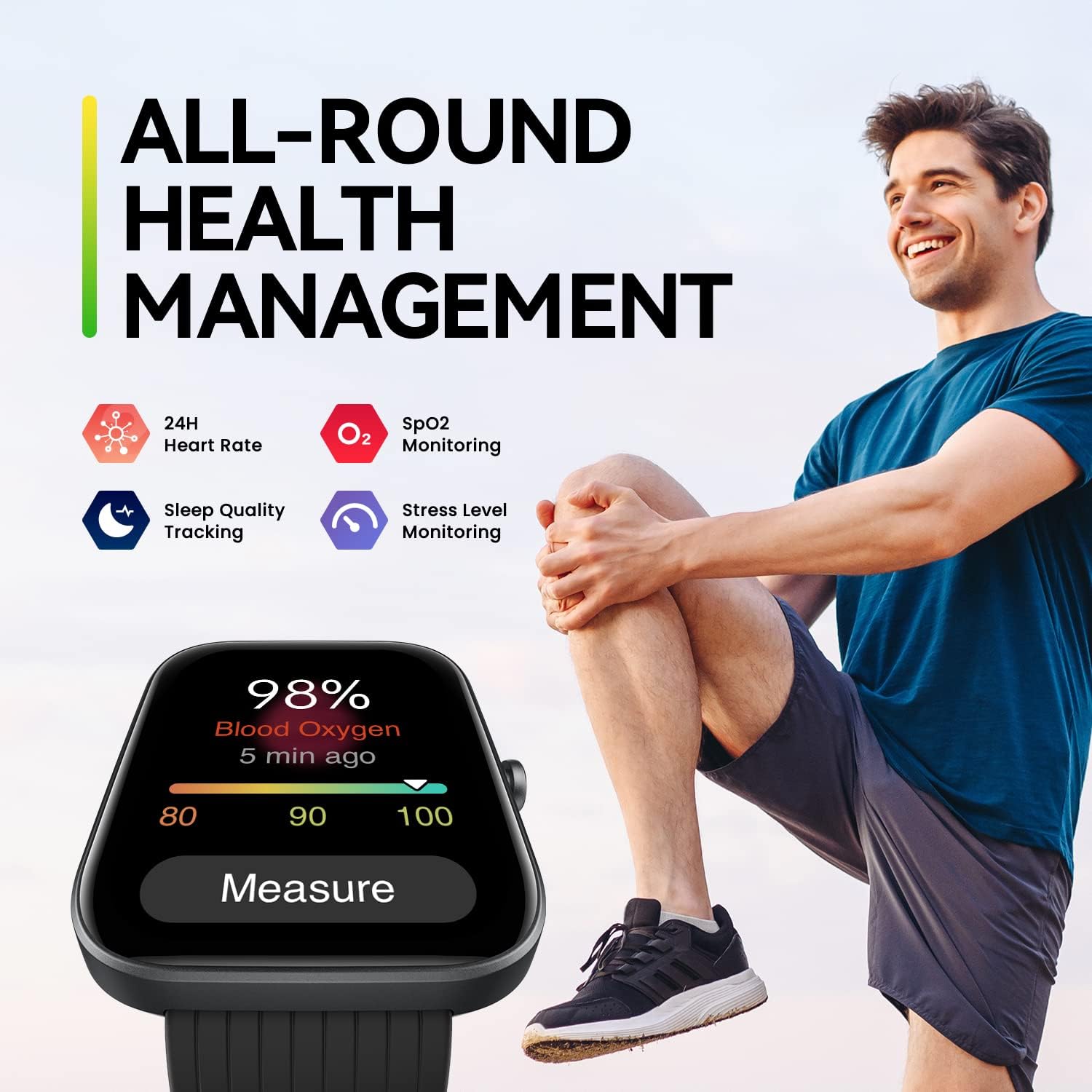 Amazfit Bip 3 Pro Smart Watch for Android iPhone, GPS, 1.69" Display, 14-Day Battery Life, 60+ Sports Modes, Blood Oxygen Heart Rate Monitor, Water-Resistant(Black) (Renewed) - Image 7