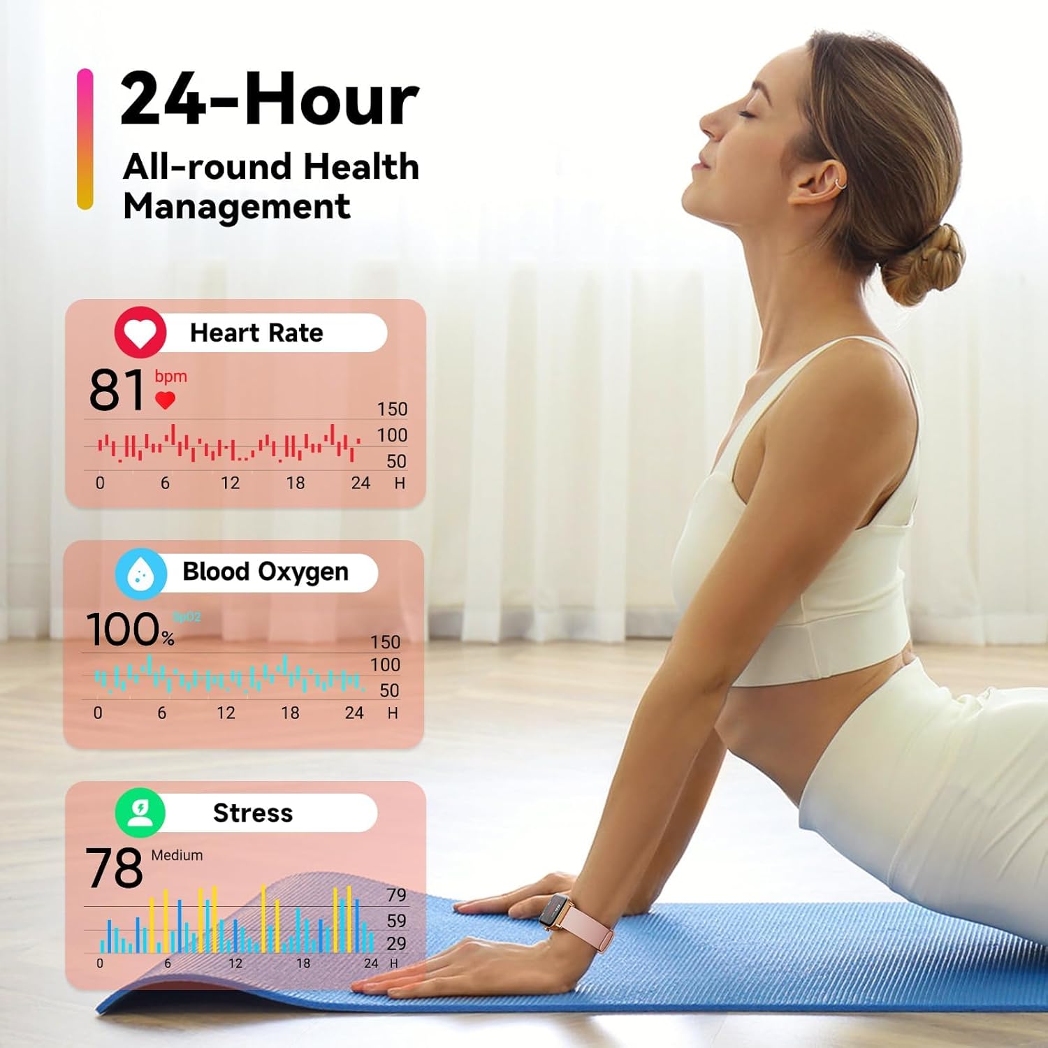 ENOMIR Smart watch for Women Men with Bluetooth Call,Smartwatch with Alexa Built-in,Heart Rate SpO2 Sleep Monitor,5ATM Waterproof,Step Calorie Activity Trackers and Smartwatches for iOS&Android Phones - Image 3